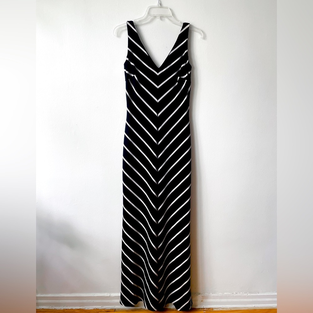 Lauren by Ralph Lauren V Stripe Maxi Dress